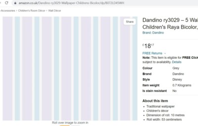 Kinder Mädchen Kinderzimmer Tapete Zart Rosa Weiß Entenei Streifen Linien Streifen Neu