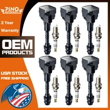 6 Ignition Coils & Iridium Spark Plugs OEM For Nissan Frontier Pathfinder UF349