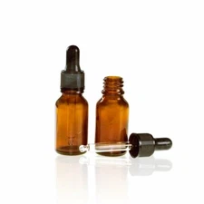 Essential Oil Amber Glass Bottle 15ml / 1/2oz With Dropper / Qty 12