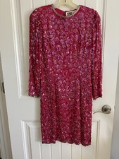Vintage Nite Line 100 Silk Beaded Dress