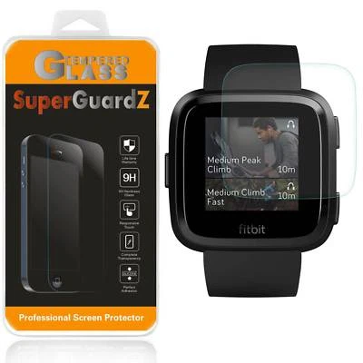2X SuperGuardZ Hartglas Displayschutzfolie Saver Für Fitbit Versa - Bild 1 von 4