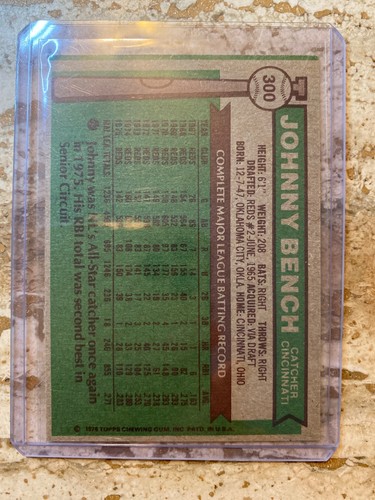 1978 Topps Johnny Bench Cincinnati Reds NL All Star Catcher #300 Baseball Card I - Picture 2 of 2