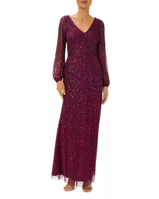 Adrianna Papell Beaded Mesh Mermaid Gown, 3A 2370