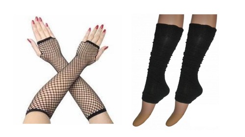Black Dance Leg Warmers Long Fingerless 