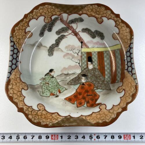 SAMURAI SHOGUN TONO Pattern KUTANI Ware Bowl 7 inch MEIJI Japanese Antique Art - Afbeelding 1 van 9
