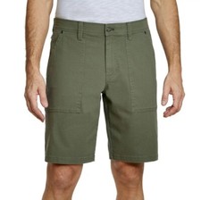 Weatherproof Men's Flex Waistband Utility Trail Ripstop Shorts Green Size 40W