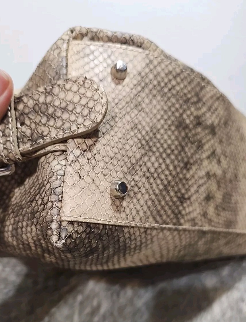 Furla Python Embossed Leather Hand Bag - image 5