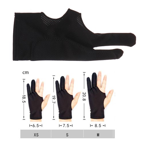 Black 2 Finger Anti-Fouling Glove For Any Graphics Drawing Tab!JN - Afbeelding 2 van 15