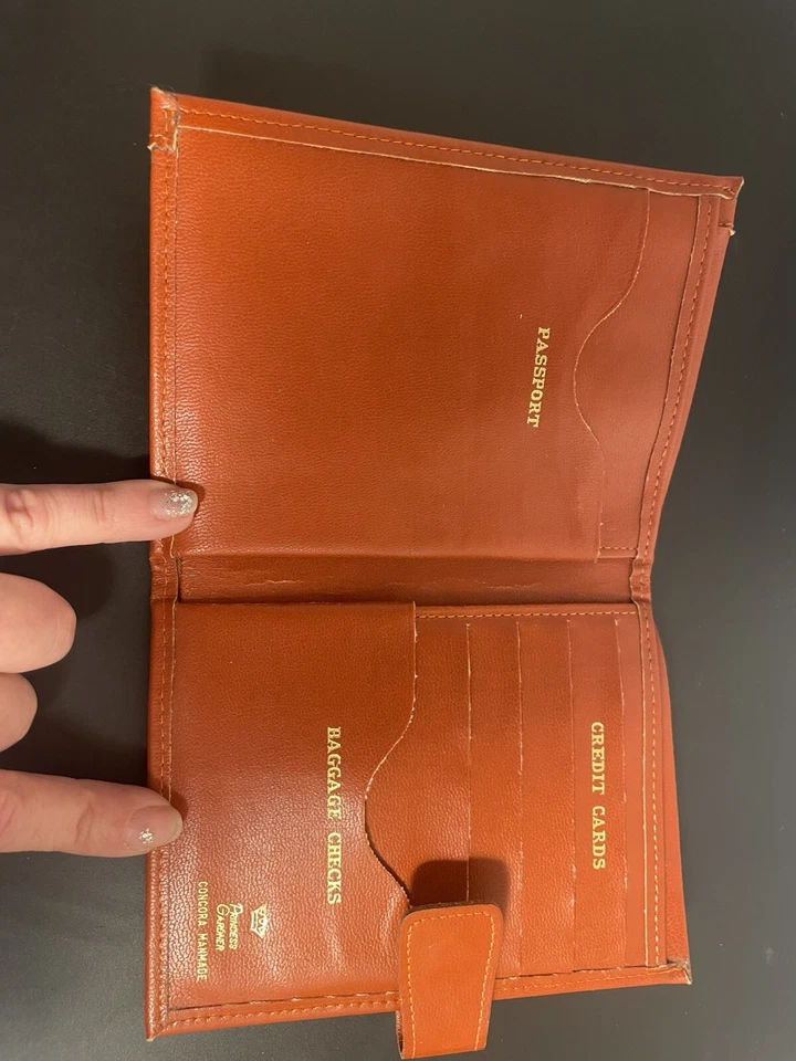 Vintage SWANK Travelers Wallet Brown Genuine Pigskin Leather 4.5" x 5.5" EUC - Image 3 of 4