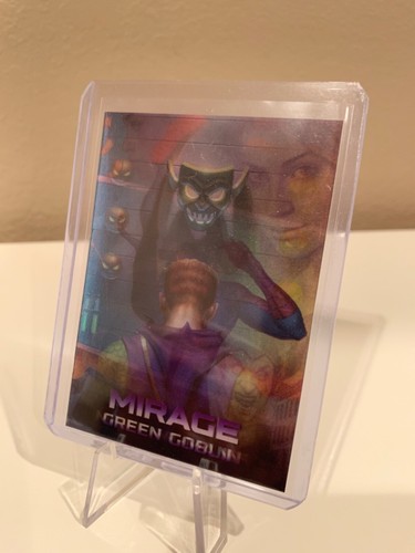 2022 Skybox Marvel Masterpieces Mirage Green Goblin/Spider-Man/Miles Morales - Picture 3 of 4