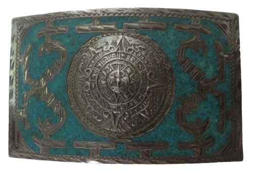LF DESIGNS 1970s Sterling Silver and Turquoise Concho Black  display picture 3