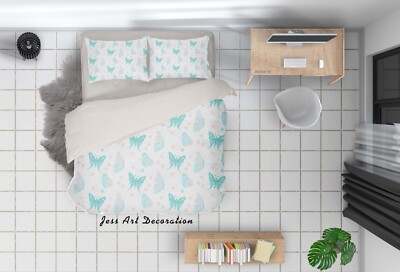 3D Butterfly Colorful Pattern Quilt Cover Set Bedding Sets Pillowcases 64