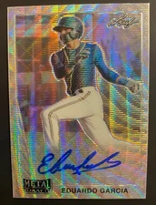 2021 Leaf Metal Draft Baseball Eduardo Garcia #LA-EG1 Silver Wave Auto 