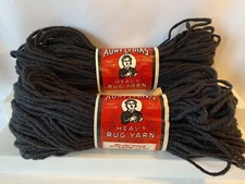 2 VTG Aunt Lydia's Heavy Rug Yarn 100% Kodel Polyester 70 Yds Black # 825 NOS