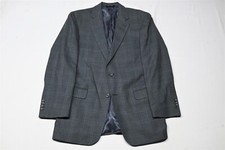Jos A Bank 42L Gray Windowpane Check 100 Wool Gordon Blazer Sport Coat Jacket