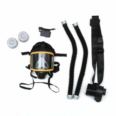 Full Face Gas Mask Flow Respirator Electric Supplied Air Fed Flow AIR INTAKE