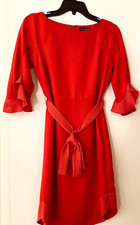 Banana Republic Women's Dress Size OP Fully Lined Zipper Back 3/4 Ruffled Sleeve