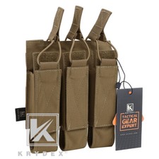 KRYDEX Triple Open Top Magazine Pouch Tactical Elastic Carrier MOLLE/PALS Coyote