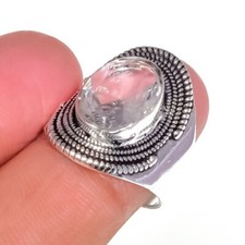 White Topaz Gemstone Handmade 925 Sterling Silver Jewelry Oval Cut Ring 8