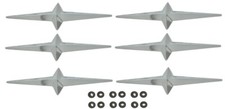 Chrome Fender Skirt Star Fender Emblem Set For 1950-1960 Buick Pontiac Chevy