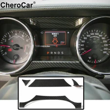 Carbon Fiber Interior Dashboard Panel Trim Cover Frame for Ford Mustang 2015-18