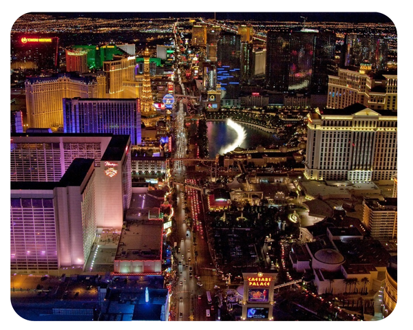 Mousepad Las Vegas Strip Nacht 24X19 Skyline Amerika Usa Mauspad Unterlage-image