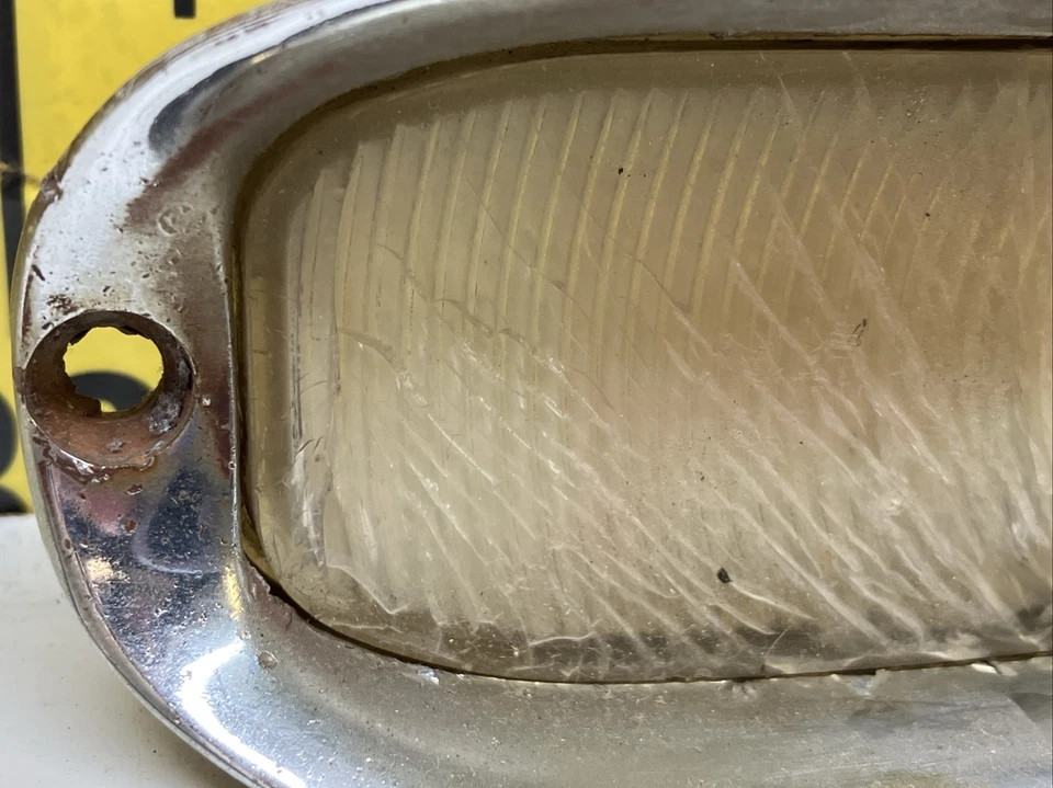 Used OEM Front Bumper Turn Signal with Lens & Bezel 1956 Oldsmobile (513) - Image 2 of 4