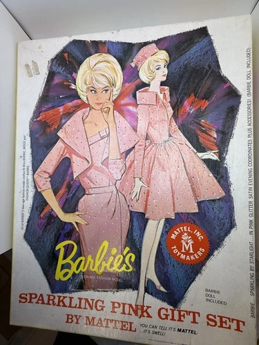 NIB Vintage ORIGINAL 1962 Sparkling Pink Barbie Gift Set * READ*