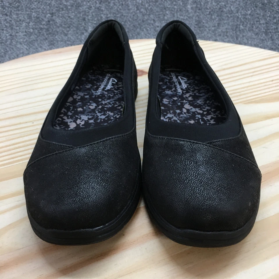 Clarks Cloudstepper 鞋 女式 8 M Breeze Ayla 芭蕾平底鞋 黑色 人造皮革 — 第 4/4 张图片