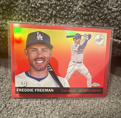 Topps Chrome Freddie Freeman 25th Anniversary #79 Triple Jersey Match 5/5