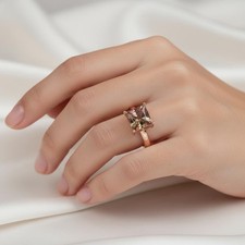 Color Changing 14K Solid Gold Sultanite Ring, No US Import fees!