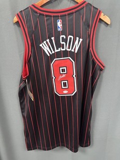 Caleb Wilson Signed Chicago Bulls Basketball Jersey AUTO JSA COA Sz 48