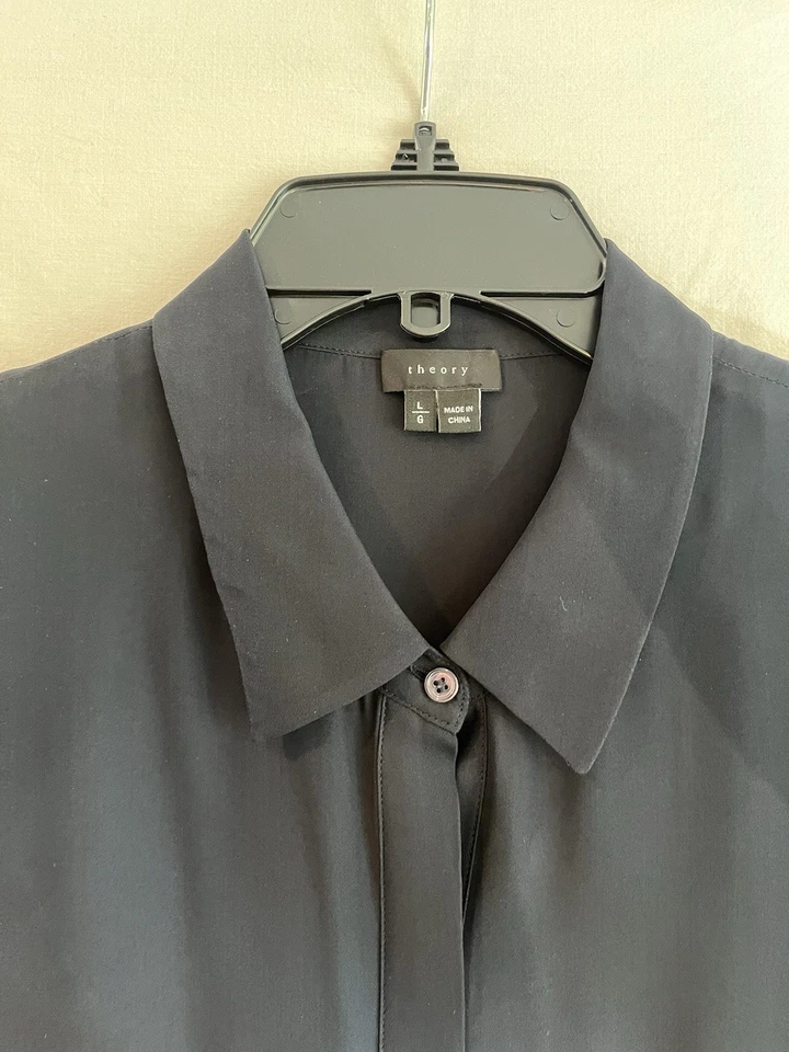 Camisa Theory Mujer Manga Larga, Azul Marino Talla L Nueva Sin Etiquetas Foto 4 de 4