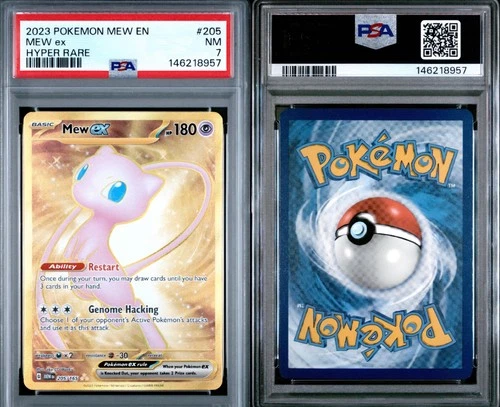 2023 POKEMON MEW EN-151 HYPER RARE #205 MEW EX PSA 7
