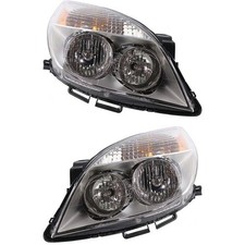 Headlight Set For 2007-2009 Saturn Aura Halogen Left and Right 25854634 25854633