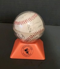 Baltimore Orioles Signed Display Baseball W/ Protective Cover & Orange Base
