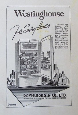 1954 Ad * Westinghouse Refrigerator For Every House Davie, Boag & Co Hong Kong
