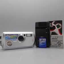 Pentax Waterproof Digital Camera Optio WPi 6.0MP Silver Tested Full Working Set