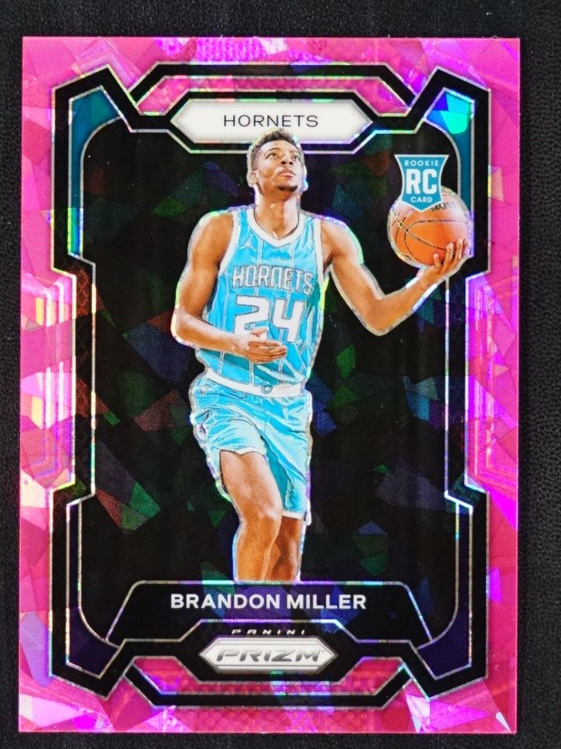 Brandon Miller 2023-24 Panini Prizm Pink Cracked Ice Prizm RC #152