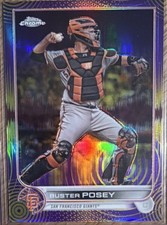 Topps 2022 Chrome Sonic Buster Posey #95 Giants Purple Yellow Sonic Pulse /299