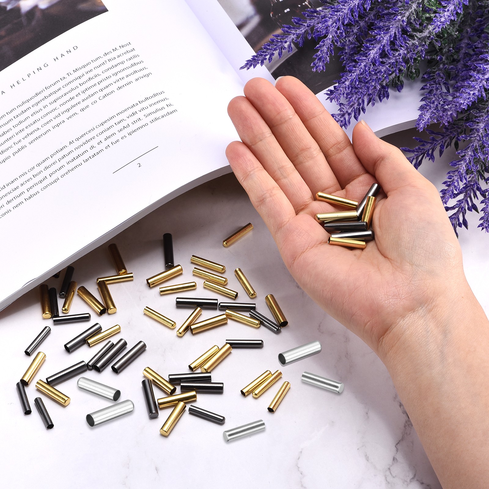 APL 40 pezzi 3 5 x 20 mm punte per lacci in metallo colonna cavi di riparazione lacci punte finali nere