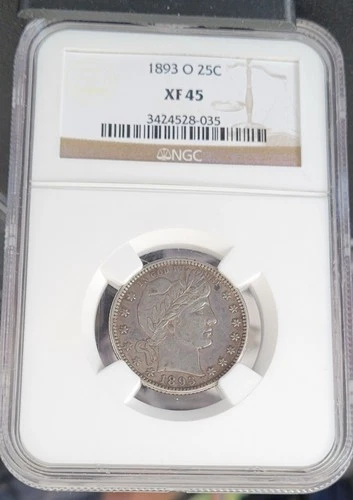 1893-O BARBER QUARTER NGC XF45