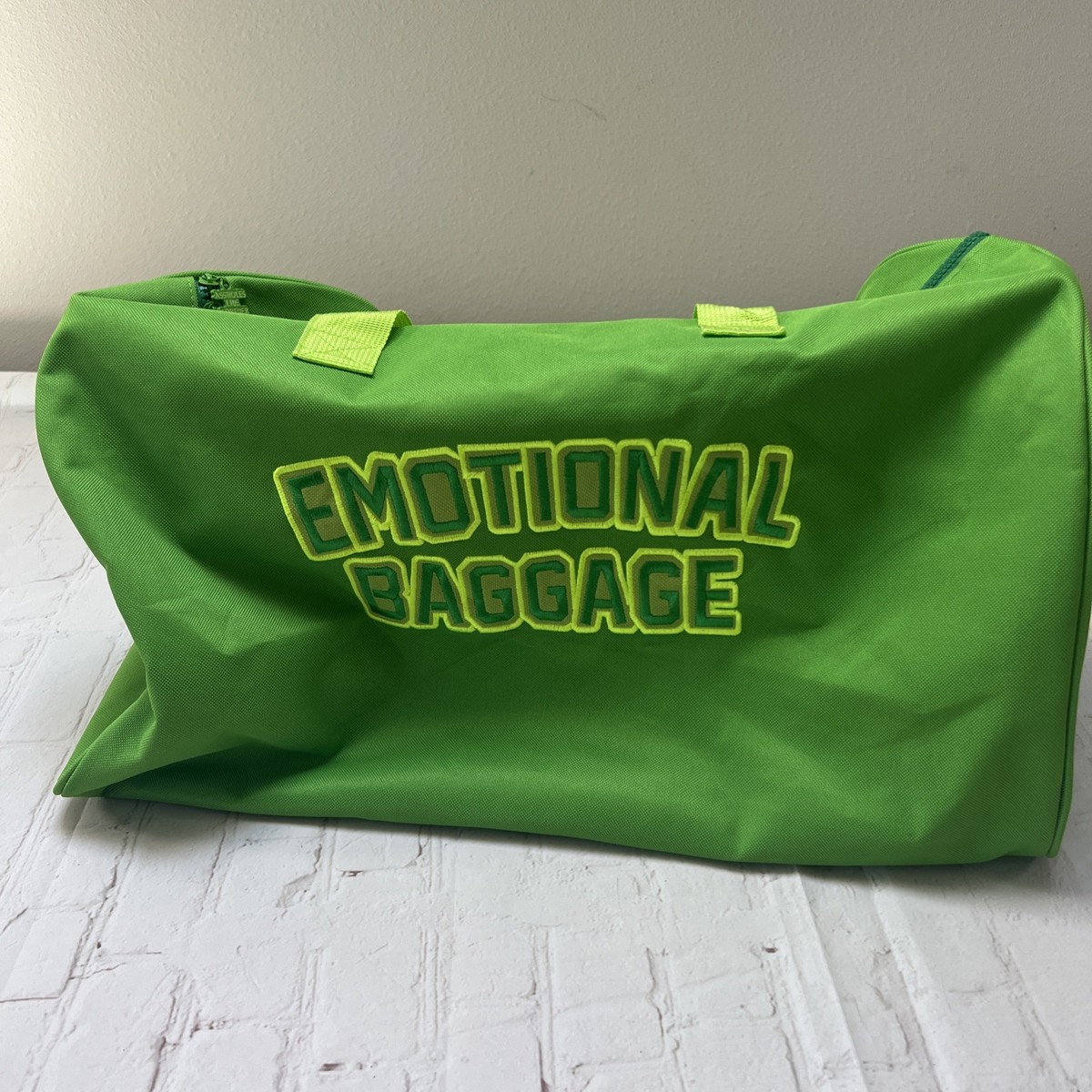 Emotional Baggage Green Duffle Bag A**holes Live Forever EUC 