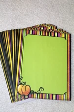 25 Sheets Computer Stationary  ~  PUMPKIN