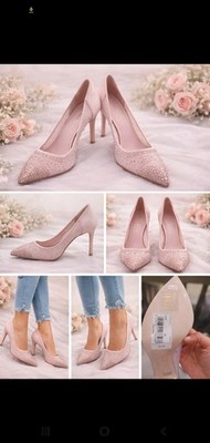   Ted Baker Crystal Embellished Blush Pink Heels   Elegant Wedding Shoes  