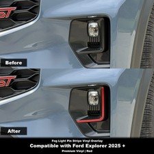 Fog Pin Stripe Vinyl Overlay Decal Red Fit For Ford Explorer 2025 