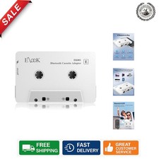 Elegant White Bluetooth Cassette Receiver - Transform Your Car Music Experience