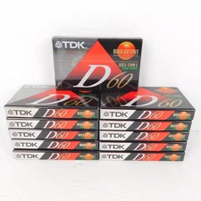 Lot of 11 - TDK D60 High Output IECI / Type I Blank Cassette Tapes New Sealed