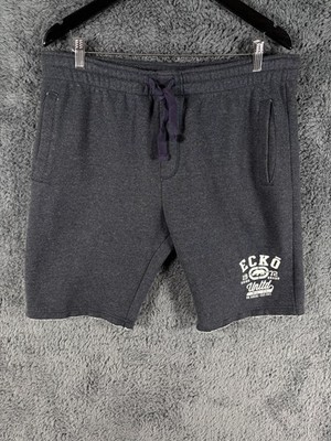 Ecko Unltd Shorts Herren Large blau Schweiß Kordelzug abgenutzt Skate Surf Street