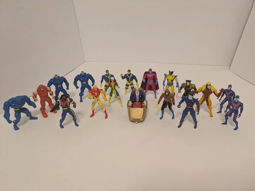 Vintage Marvel Heavy Metal Heroes 18 Figure Lot Die Cast X-Men ToyBiz 90s Gambit